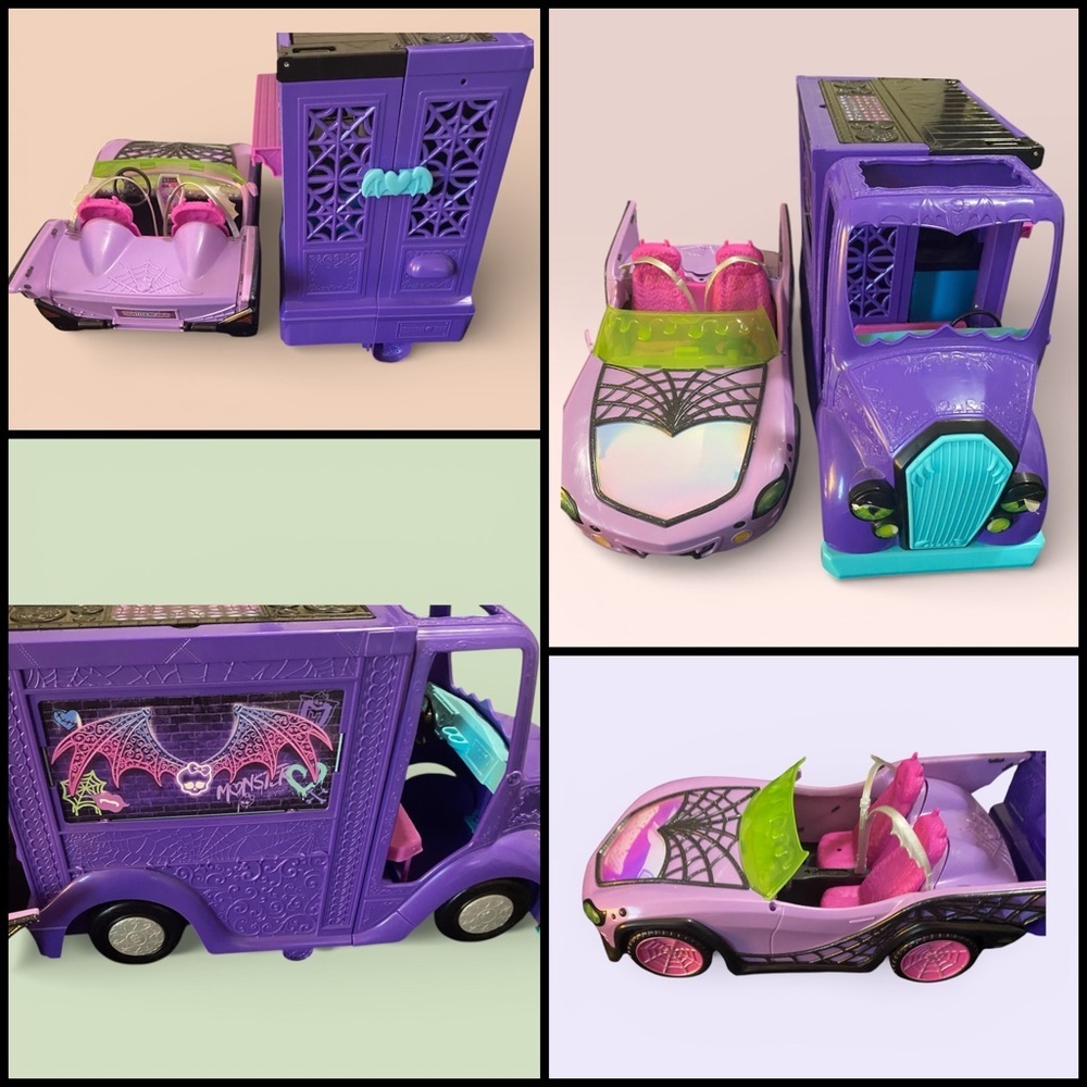Monster High Ghoul Mobile Car and Monster High Fangtastic Rockin' Food Truck
